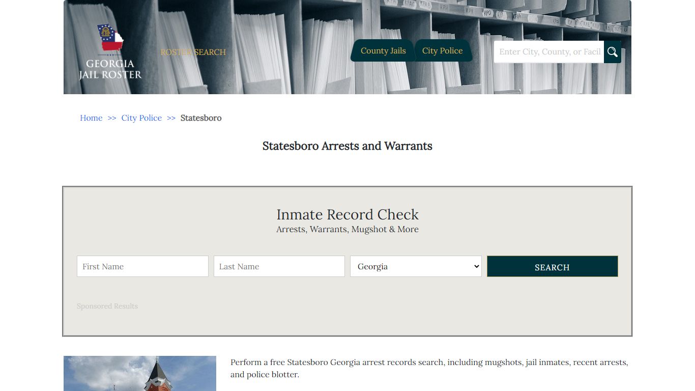 Statesboro Arrests and Warrants | Georgia Jail Inmate Search